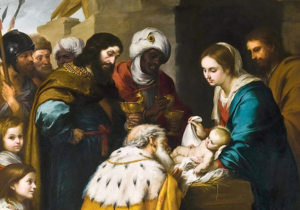 Cuadro de la Adoración de los Reyes Magos.