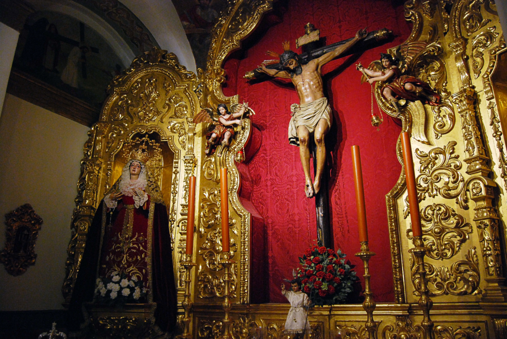 Imagen de Madre de Dios de la Palma y el Santísimo Cristo de Burgos.