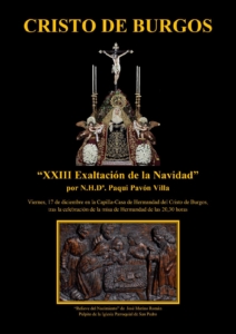 Cartel de la Exaltación de la Navidad en el Cristo de Burgos en 2021.