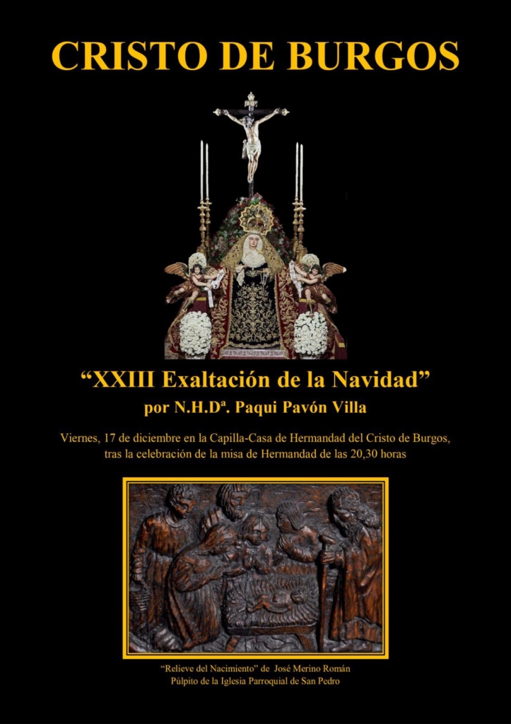 Cartel de la Exaltación de la Navidad en el Cristo de Burgos en 2021.
