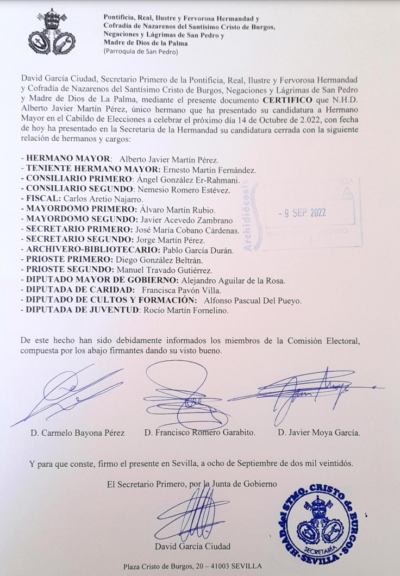 Candidatura de Alberto Javier Martín Pérez.